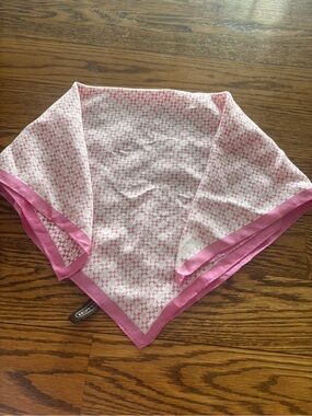 Coach Pink Signature Pattern Silk Scarf